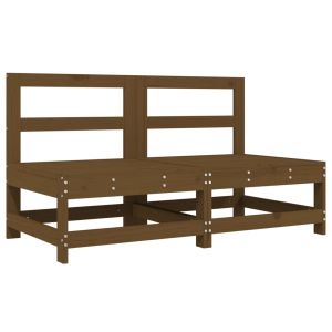 Градински средни дивани, 2 бр, меденокафяви, бор масив