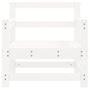 Градински столове, 2 бр, бели, борово дърво масив