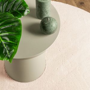 Килим HUARTE с къс косъм, мек и миещ се, бежов, Ø 100 см