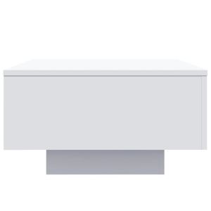 Маса за кафе с LED осветление, бяла, 55x55x31 см
