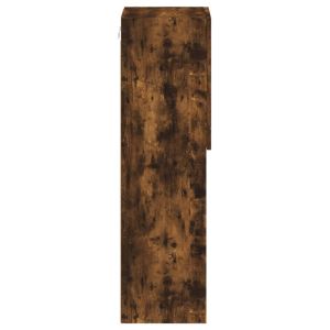 ТВ шкаф с LED осветление, опушен дъб, 30,5x30x102 см