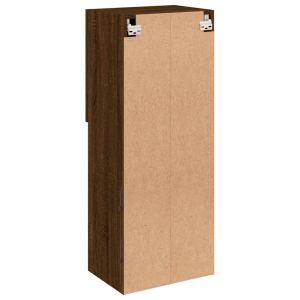 ТВ шкаф с LED осветление, кафяв дъб, 40,5x30x102 см