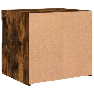 Нощно шкафче с LED осветление, опушен дъб, 50x40x45 см