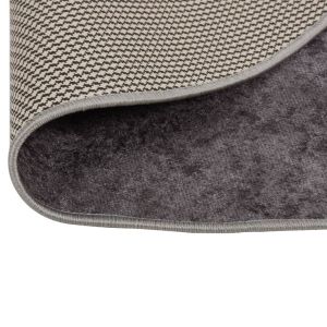 Перящ се килим, сив, Ø 200 см