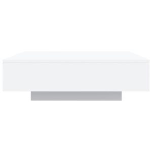 Маса за кафе с LED осветление, бяла, 100x100x31 см