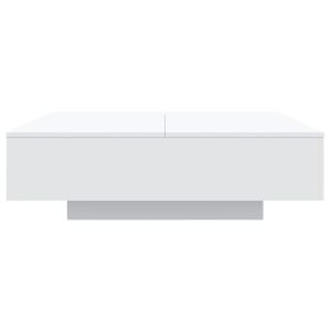 Маса за кафе с LED осветление, бяла, 100x100x31 см