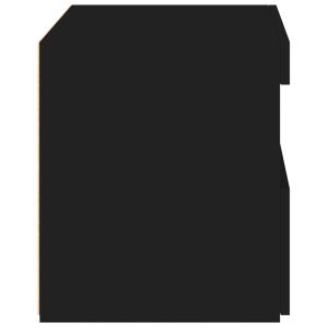 Нощни шкафчета с LED осветление, 2 бр, черни, 50x40x45 см