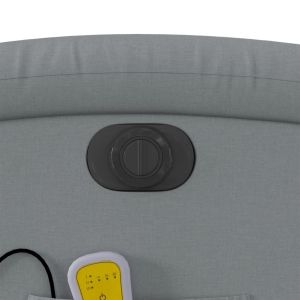 Електрически масажен реклайнер стол, светлосив, текстил