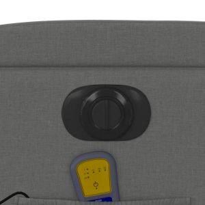 Електрически масажен реклайнер стол, тъмносив, текстил