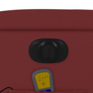 Електрически масажен накланящ стол виненочервен изкуствена кожа