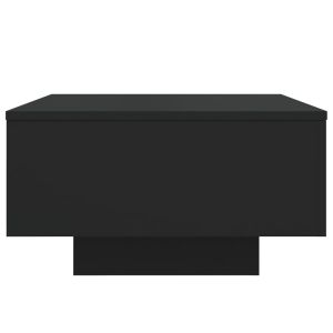 Маса за кафе с LED осветление, черна, 55x55x31 см