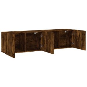 ТВ шкафове за стенен монтаж, 2 бр, опушен дъб, 80x30x41 см