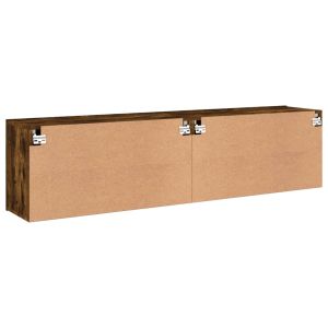 ТВ шкафове за стенен монтаж, 2 бр, опушен дъб, 80x30x41 см