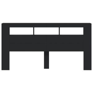 LED горна табла, черна, 200x18,5x103,5 см, инженерно дърво