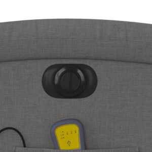Електрически масажен реклайнер стол, тъмносив, текстил