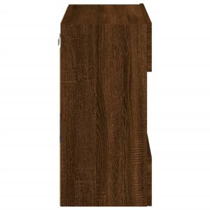 Стенен ТВ шкаф с LED осветление, кафяв дъб, 58,5x30x60,5 см