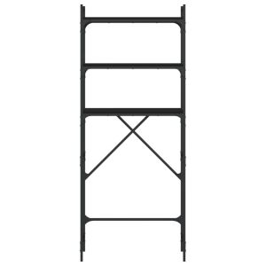 Рафт за пералня, черен, 67x25x163 см, инженерно дърво