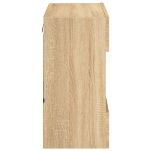 Стенен ТВ шкаф с LED осветление, сонома дъб, 58,5x30x60,5 см