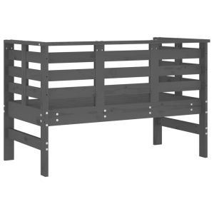 Градинска пейка, сива, 111,5x53x71 см, борово дърво масив