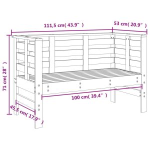 Градинска пейка 111,5x53x71 см масивна дугласка дървесина
