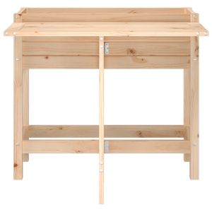 Градинска кашпа със сгъваем плот, масивен бор