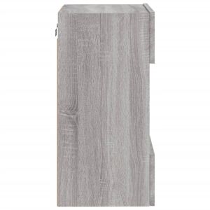 Стенен ТВ шкаф с LED осветление, сив сонома, 40x30x60,5 см