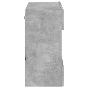 Стенен ТВ шкаф с LED осветление, бетонно сив, 58,5x30x60,5 см