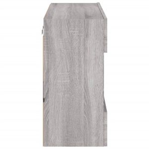 Стенен ТВ шкаф с LED осветление, сив сонома, 78,5x30x60,5 см