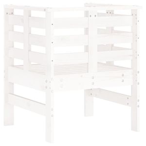 Градински столове 2 бр бели 61,5x53x71 см борово дърво масив