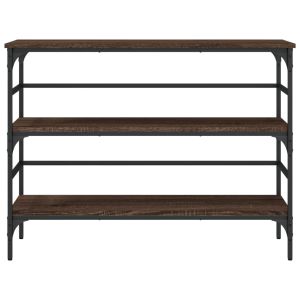 Конзолна маса, кафяв дъб, 100x32x75 см, инженерно дърво