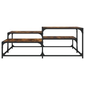 Кафе маса, опушен дъб, 107x107x40 см, инженерно дърво