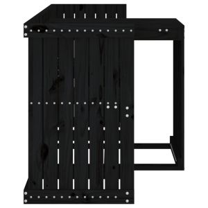 Балконски комплект, 2-местен, черен, бор масив