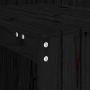 Балконски комплект, 2-местен, черен, бор масив