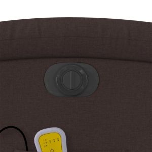 Електрически масажен наклоняем стол, тъмнокафяв, текстил