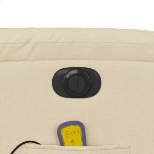 Електрически масажен реклайнер стол, кремав, текстил