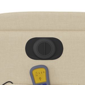 Електрически масажен реклайнер стол, кремав, текстил