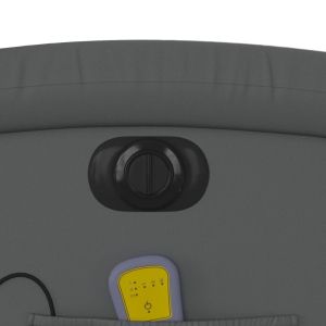 Електрически масажен реклайнер стол, сив, изкуствена кожа