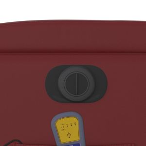 Електрически масажен накланящ стол виненочервен изкуствена кожа