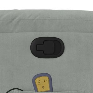 Масажен реклайнер стол, светлосив, кадифе