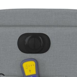 Електрически масажен реклайнер стол, светлосив, текстил