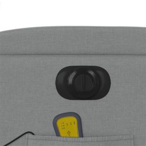 Електрически масажен реклайнер стол, светлосив, текстил