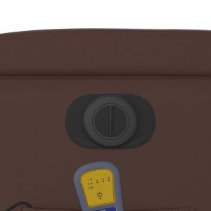 Електрически масажен реклайнер стол, кафяв, изкуствена кожа