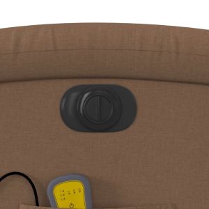 Електрически масажен реклайнер стол, кафяв, текстил