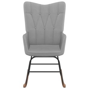 Люлеещ се стол с табуретка, светлосив, плат