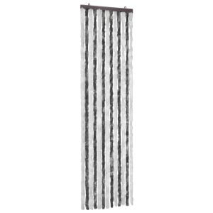 Завеса против насекоми, сиво и бяло, 56x185 см, шенил