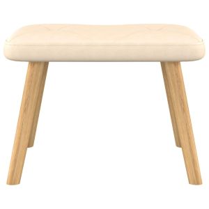 Люлеещ се стол с табуретка, кремав, плат