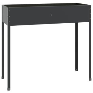 Градински кашпи, 2 бр, антрацит, поцинкована стомана