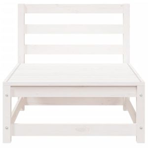 Градински диван, 2-местен, бял, бор масив