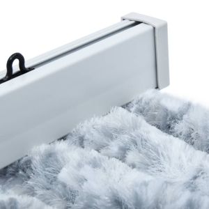 Завеса против насекоми, бяло и сиво, 56x200 см, шенил