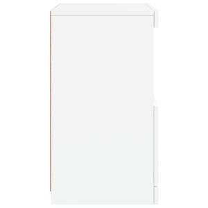 Сайдборд с LED светлини, бял, 41x37x67 см